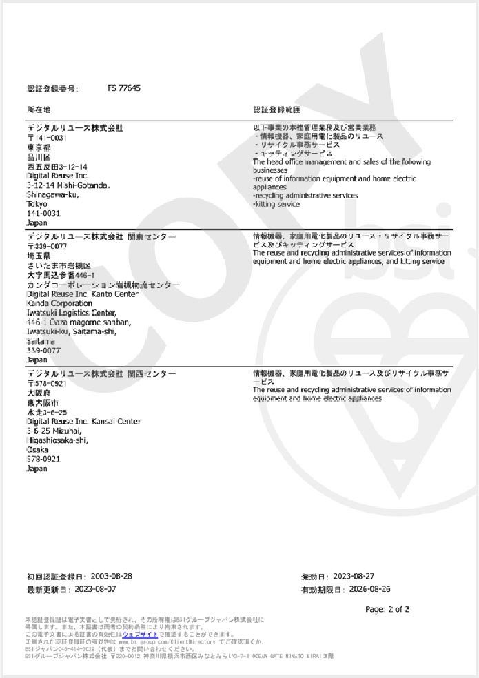 品質マネジメントシステム［ISO9001］